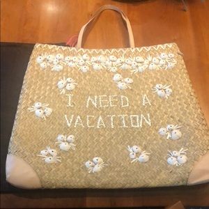 Kate Spade beach straw tote